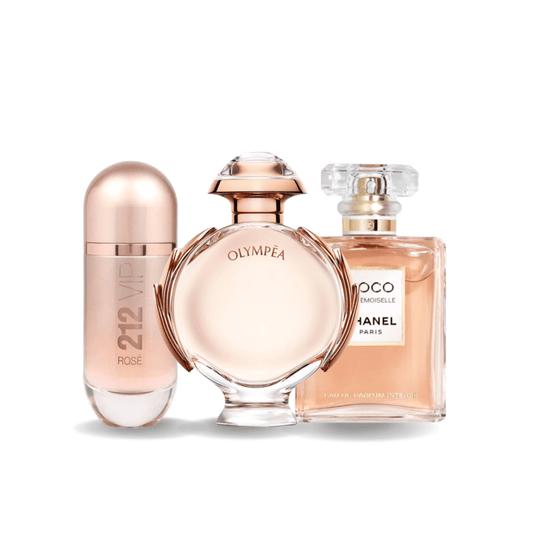 Kit 3 Parfüme 212 VIP ROSÉ, OLYMPÉA, MADEMOISELLE (Eau de Parfum)